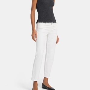 J Brand Adele Mid Rise Straight Leg Jeans in Blanc
